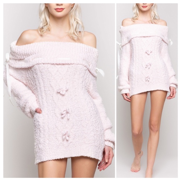 Dreamy Powder Pink Berber Fleece Sweater - Picture 7 of 10